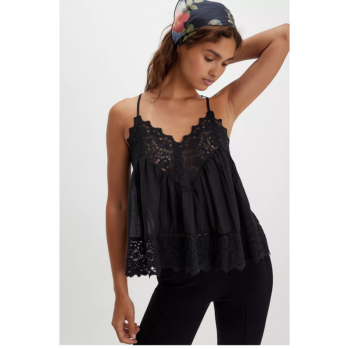 Intimately Free People Fiona Cami Blouse Top Tank Sleeveless Lace Slip S 289609
